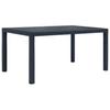 vidaXL Garden Table Anthracite 150x90x72 Cm Plastic Rattan Look