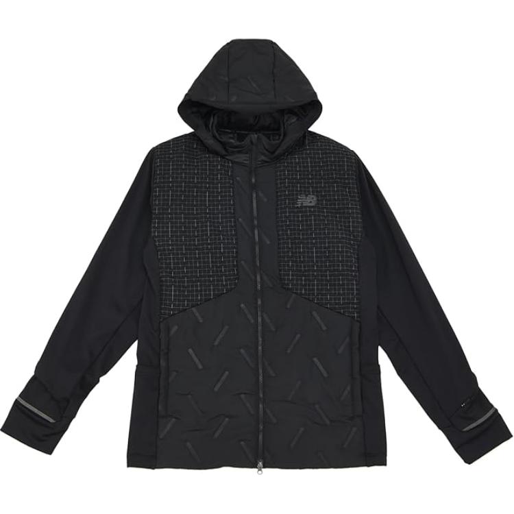 New Balance Jackets Men's Black Hooded Moderate Other MJ33256-BK