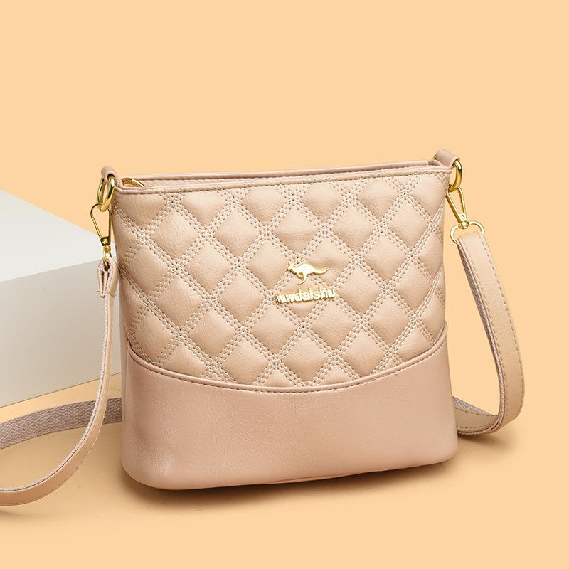 Women's bags, new trendy and versatile large-capacity women's soft leather messenger bags