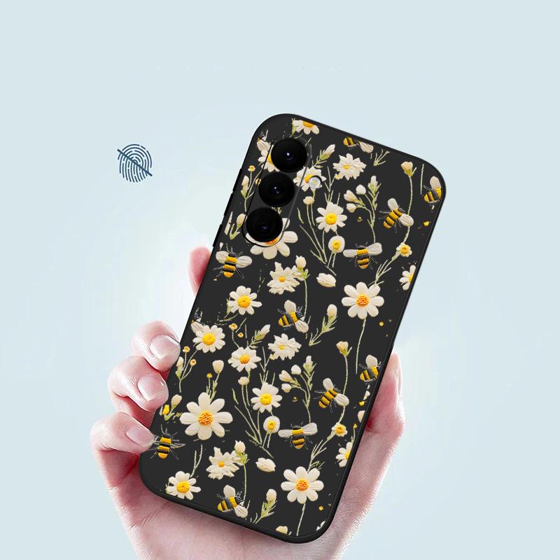 Cartoon Daisies Flowers Lanyard Case For Samsung Galaxy S25 S26 Ultra S24 S23 S22 Plus S21 FE A15 A16 A35 A36 A54 A55 A56 5G Capa