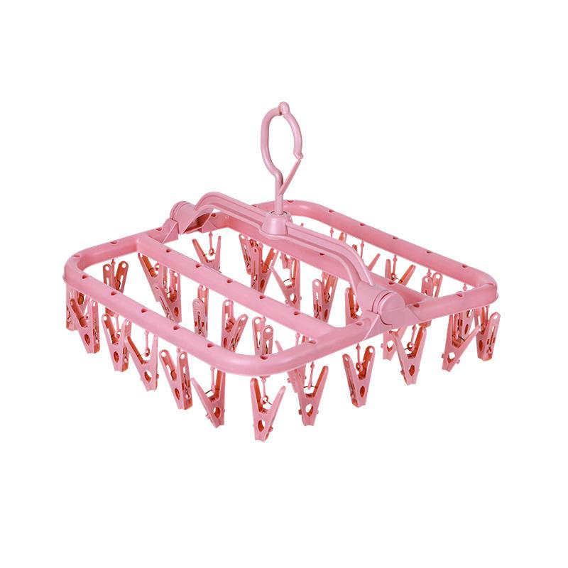 Windproof Foldable 32-Clip Hanger for Drying Clothes, Pants, Socks, and Underwear