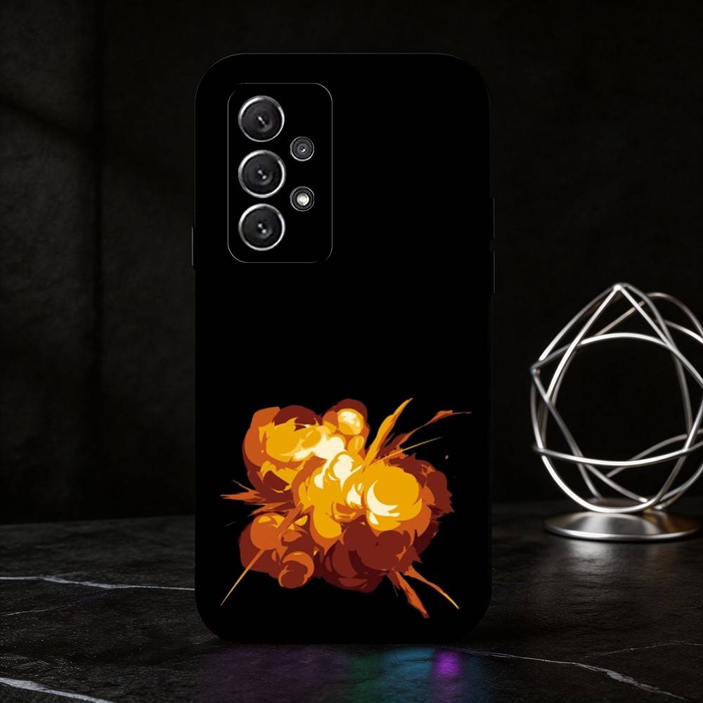 

S-Stylistic explosion phone Case For Samsung S25,24,21,22,23,30,Ultra,20,Plus,Fe,Lite,Note Soft Black Cover Samsung S23ULTRA5G