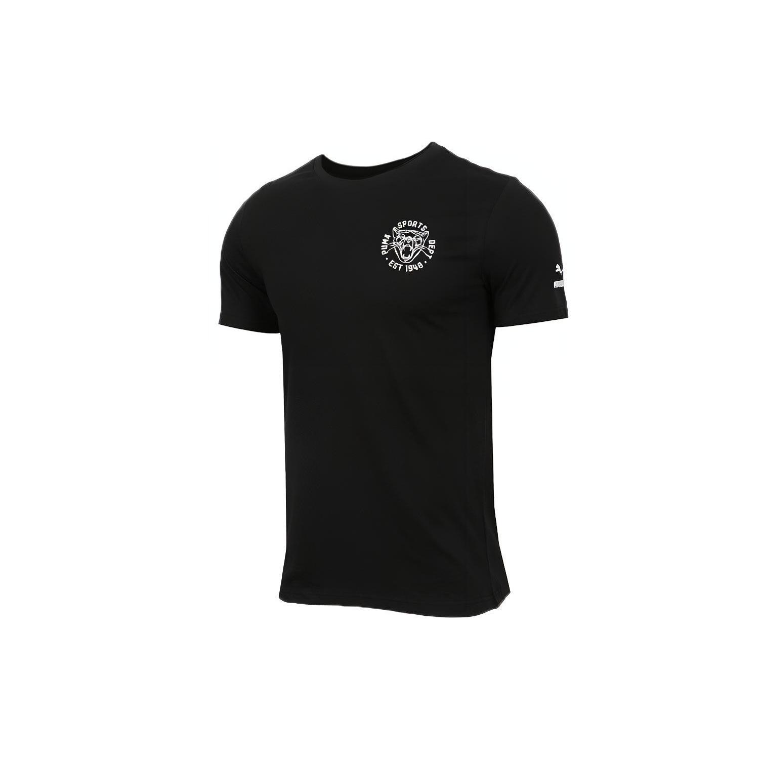 PUMA Knit Breathable Printing Short Sleeve Black Men s 578728-01 S