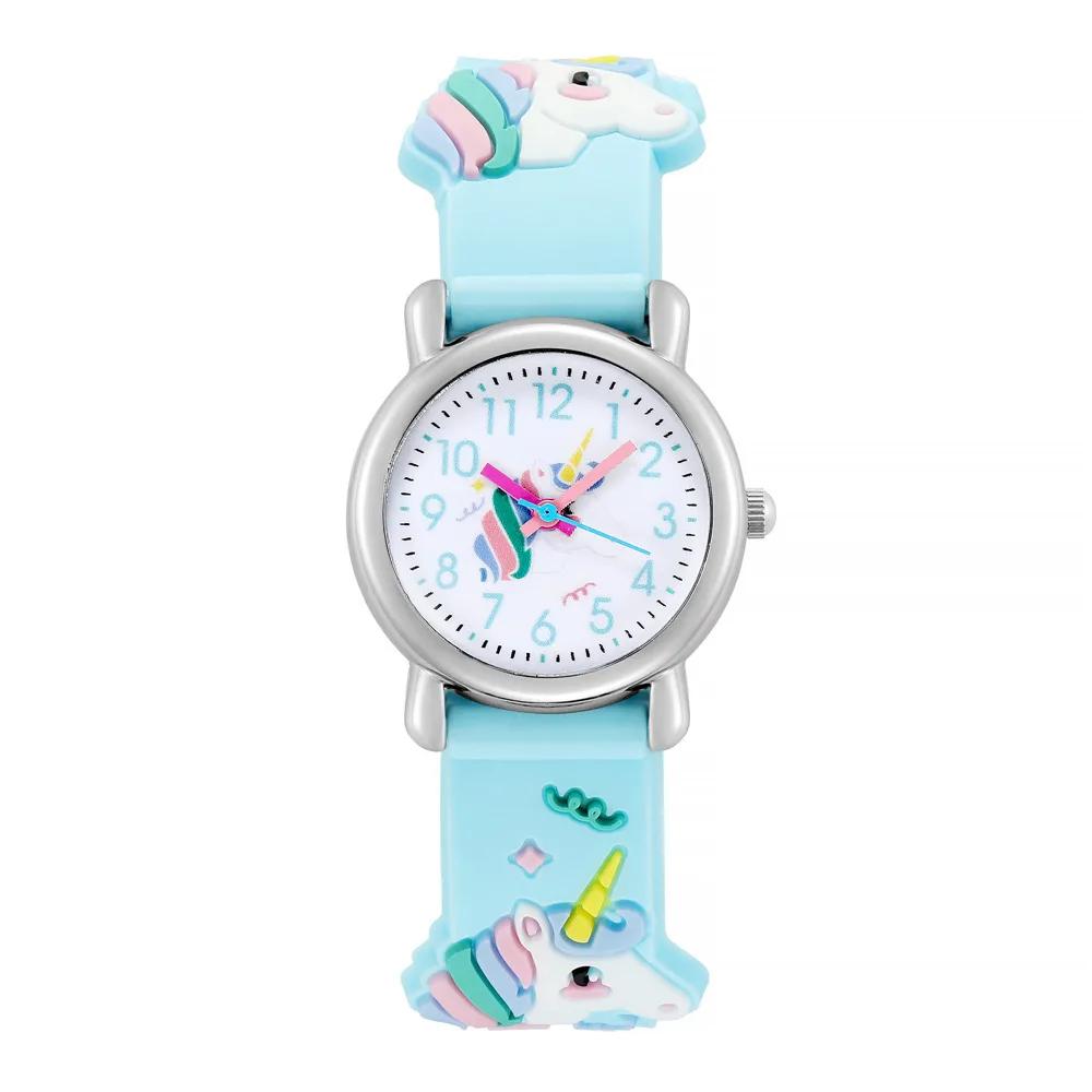 Cute Unicorn Pattern Children's Cartoon Watch Silicone Children's Watch Boys and Girls Cute Cartoon Quartz Watch