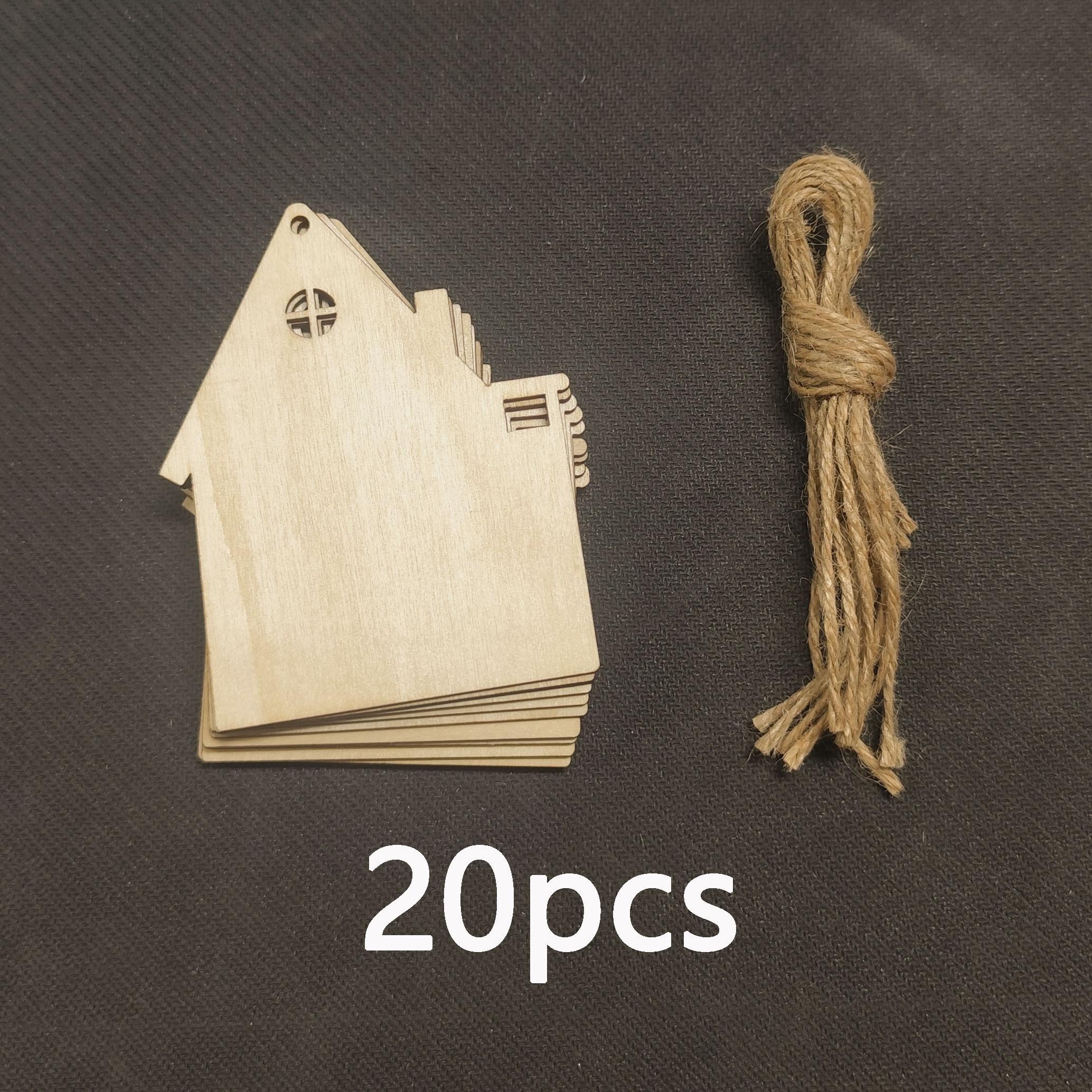 

Hollowed-out house wood chip DIY handicrafts, wooden rainbow artworks, creative designs suitable for children s Christmas decora