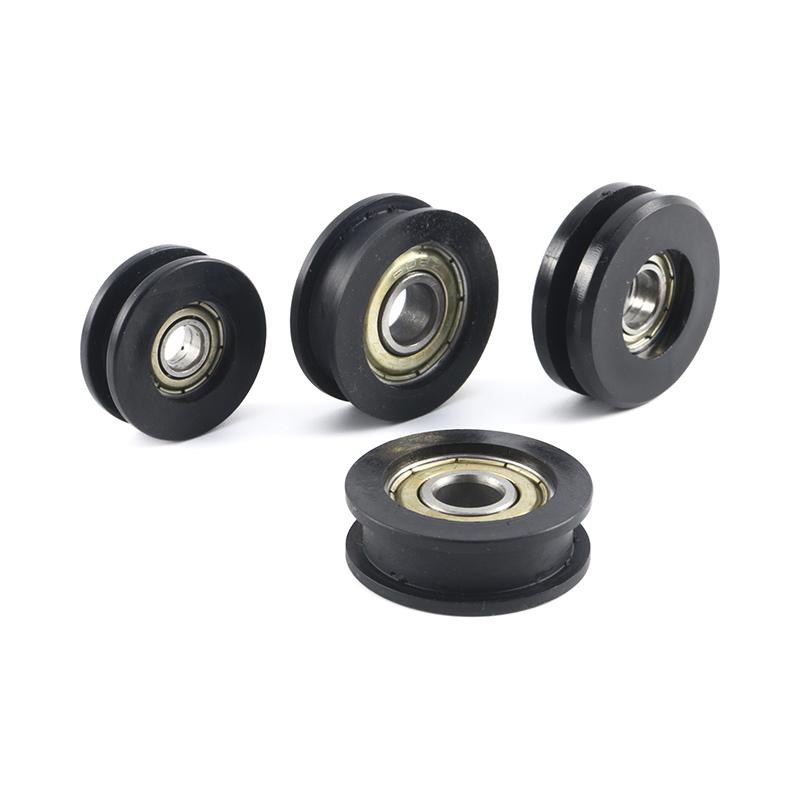 Ruedas de Polea Redonda de Nylon con Ranura en U y Rodamiento de Bolas, Usadas Para Puertas y Ventanas, Polea de Ducha, Puerta Corredera de Cajón Diámetro 23-43 mm