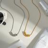 Trendy New Arrival 18K Gold Plated Stainless Steel Slideable Ball Necklace Link Chain Pendant Collarbone Necklace for Women