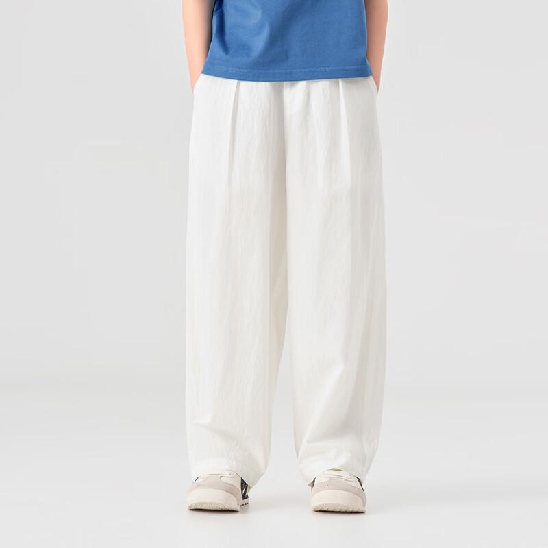 Boys' Summer Bamboo Texture Lyocell Blend Wide-Leg Pants