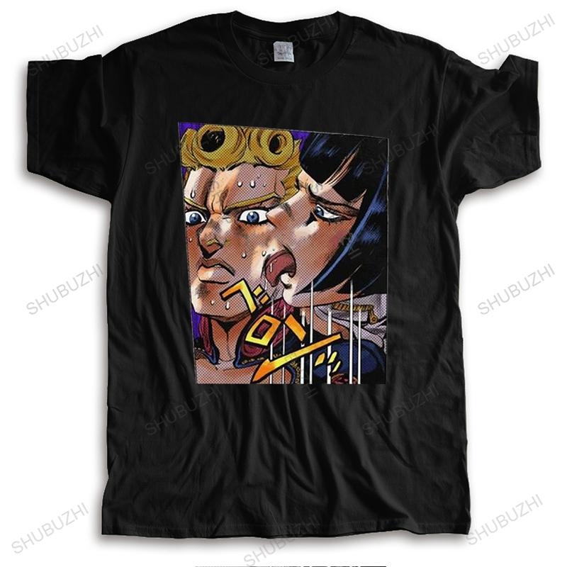 Fashion Jojos Bizarre Adventure T Shirt Unisex Short Sleeved Jean Polnareff Giorno Giovanna Casual Tshirt Pure Cotton Tee Top Merch