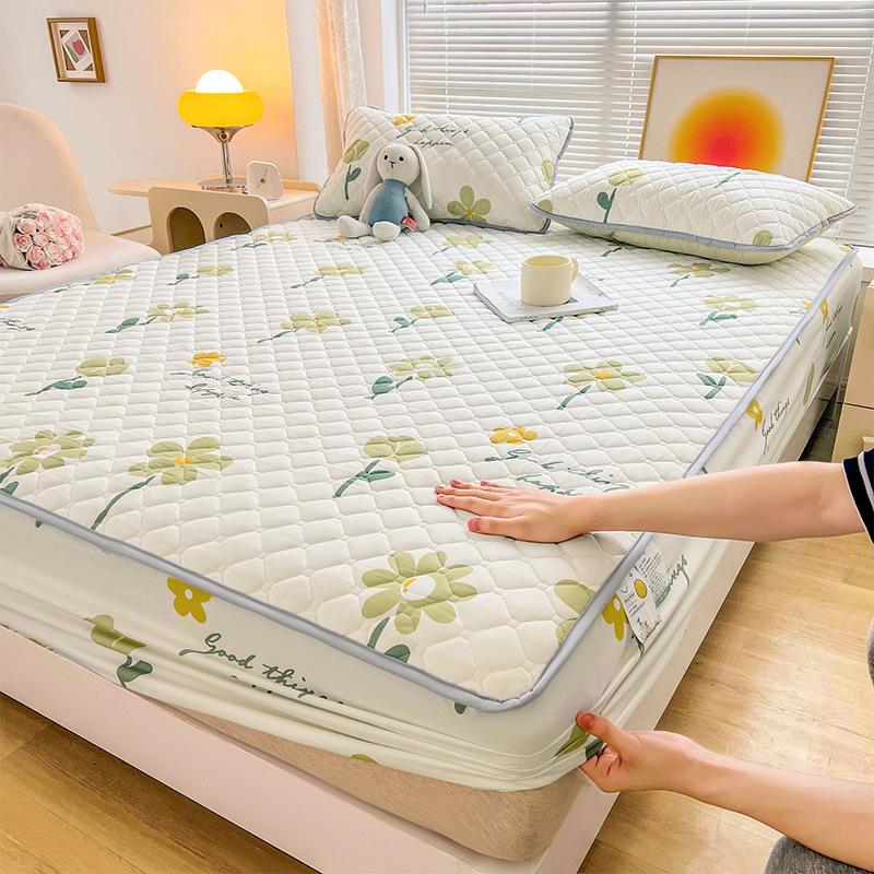 Class A Antibacterial Padded Mattress Three-piece Set, Thickened Washed Cotton Mattress Cover Mattress Plus Cotton Simmons Non-slip Protective Cover