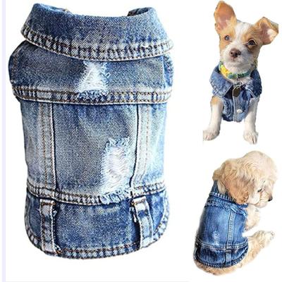 Denim Vest Jacket T-Shirt Cute Puppy Clothes, Comfortable Cool Clothing For Small Dogs