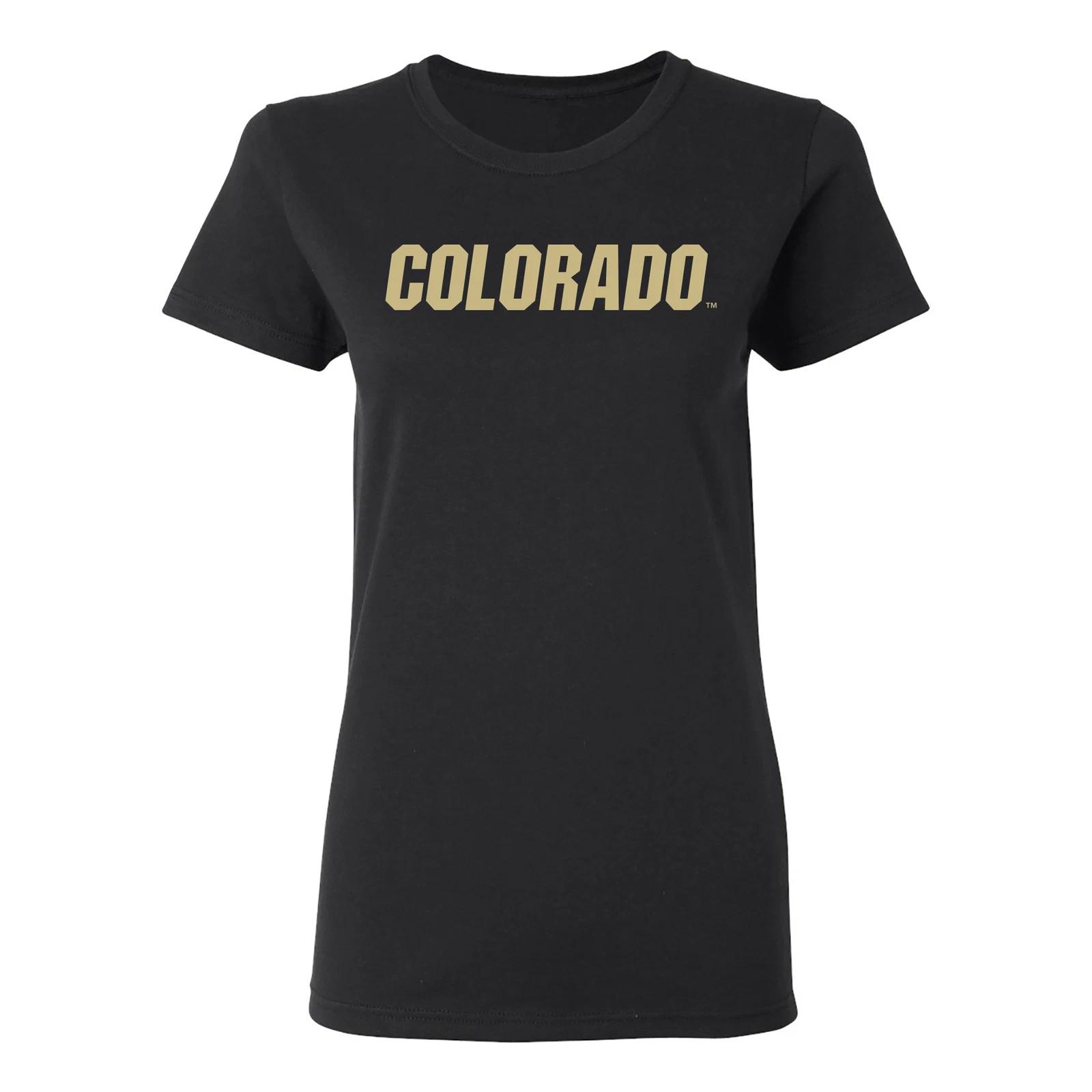 University of Colorado Buffaloes Basic Block Womens T Shirt - Black S