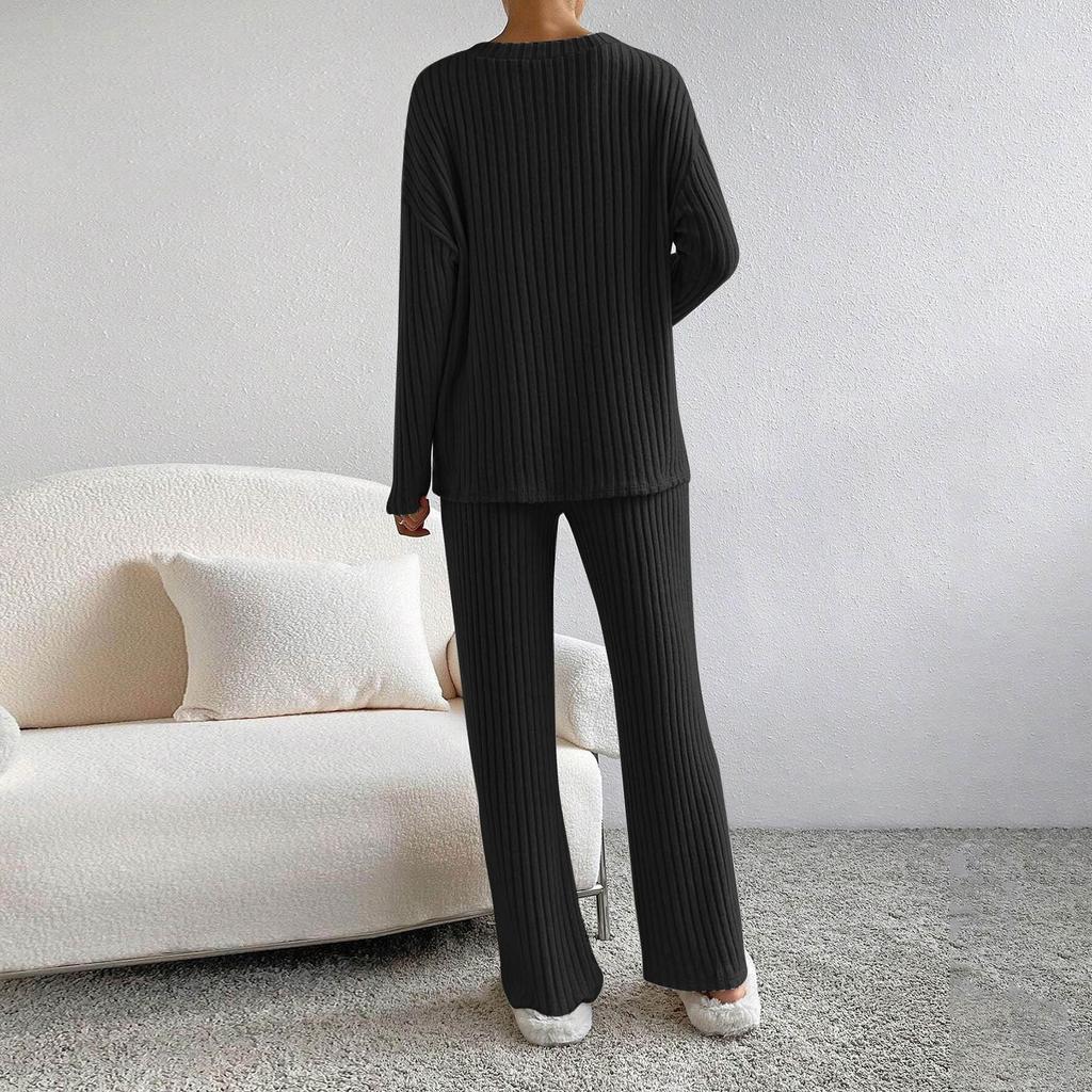 Women's Solid Color Sexy Casual Slim New Fashion Feminine Suit Two-piece Set