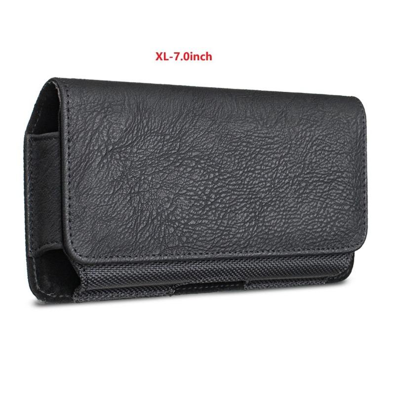 Suitable for Black Brown Mobile Phone Fanny Pack 5.5-6 Inch Card Model, Men's Waist Leather Case