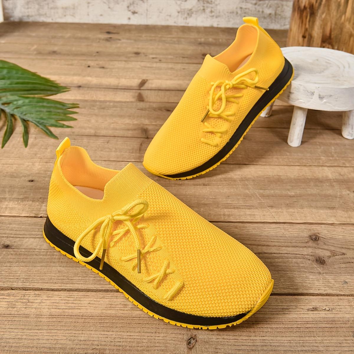 

One Foot Stirrup Half Toe Casual Shoes Mom Driving Shoes Mesh Sneakers Heel-less Walking Shoes 36 жовтий