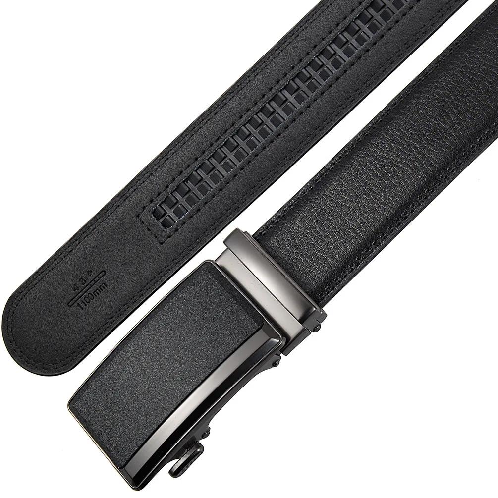 Fashion Automatic Buckle Cowskin Male Belt Men's Leather Belts Luxury Designer Black Brown 3.5cm Plus Size 130 140 150 160 170cm