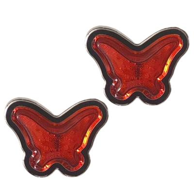 Teagle Blanc Butterfly Marker Lamp Universal Side Marker Retro Truck Decoratra Parts Custom 24V Plastic Set of 2 Red