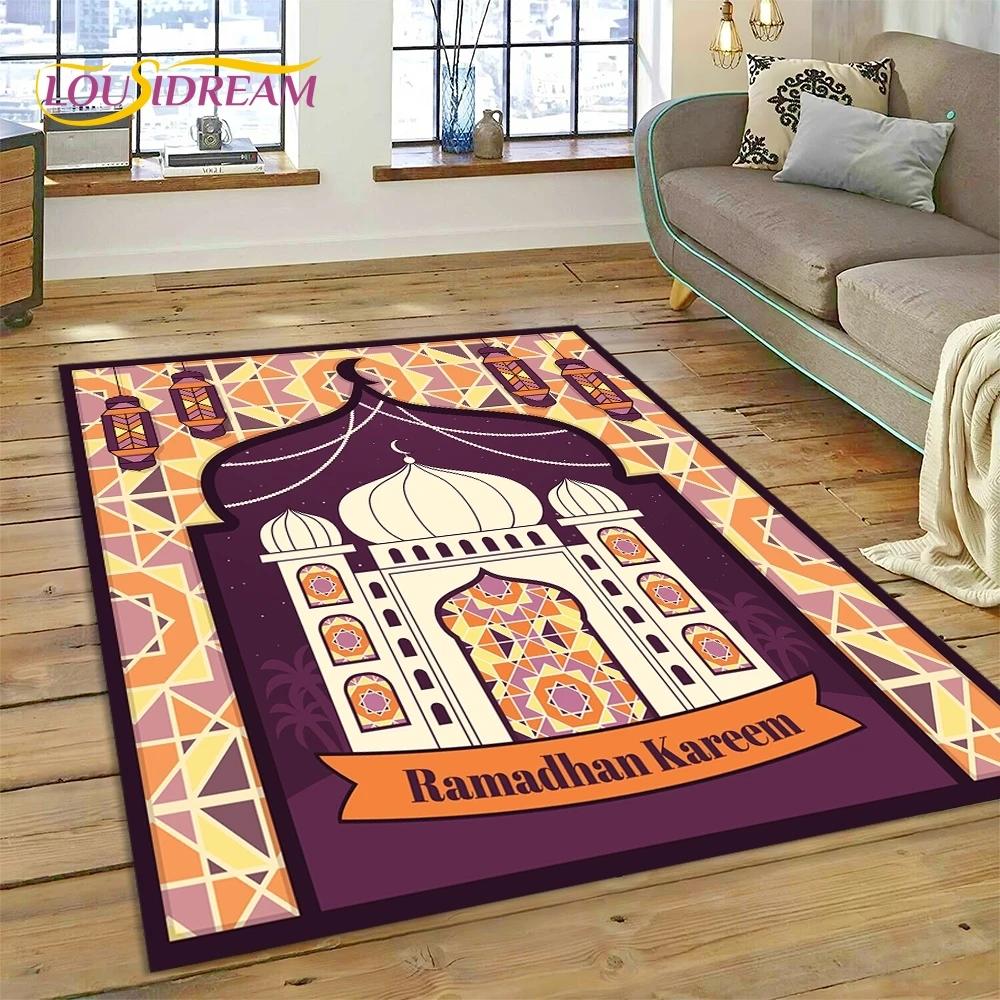Tappetino in poliestere con mandala per preghiera musulmana islamica, ideale per soggiorno, camera da letto e decorazione per la casa, antiscivolo, perfetto come regalo per il divano.