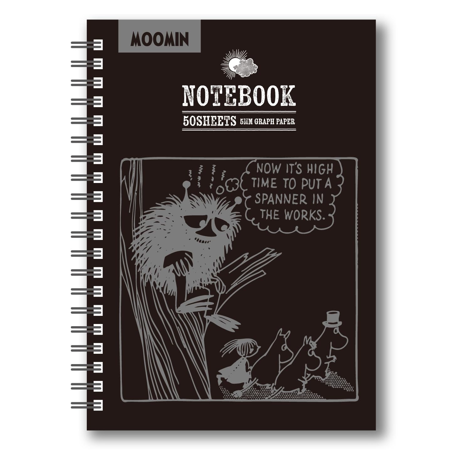 

Gakken Staful Moomin Ring D07579 Notebook, Outdoor, B6, Black, чёрный