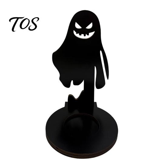 Solid Metal Silhouette Decor Halloween Wooden Candle Holder, Black Hollow Crow Spider Tealight Display Unique Tea Light Holder Stand, Gothic Tabletop