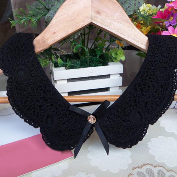 Tie White Fake Collar for Women Stand Detachable Collar Fake Girls Vintage Lace Ladies False Blouse Collar Apparel Accessories