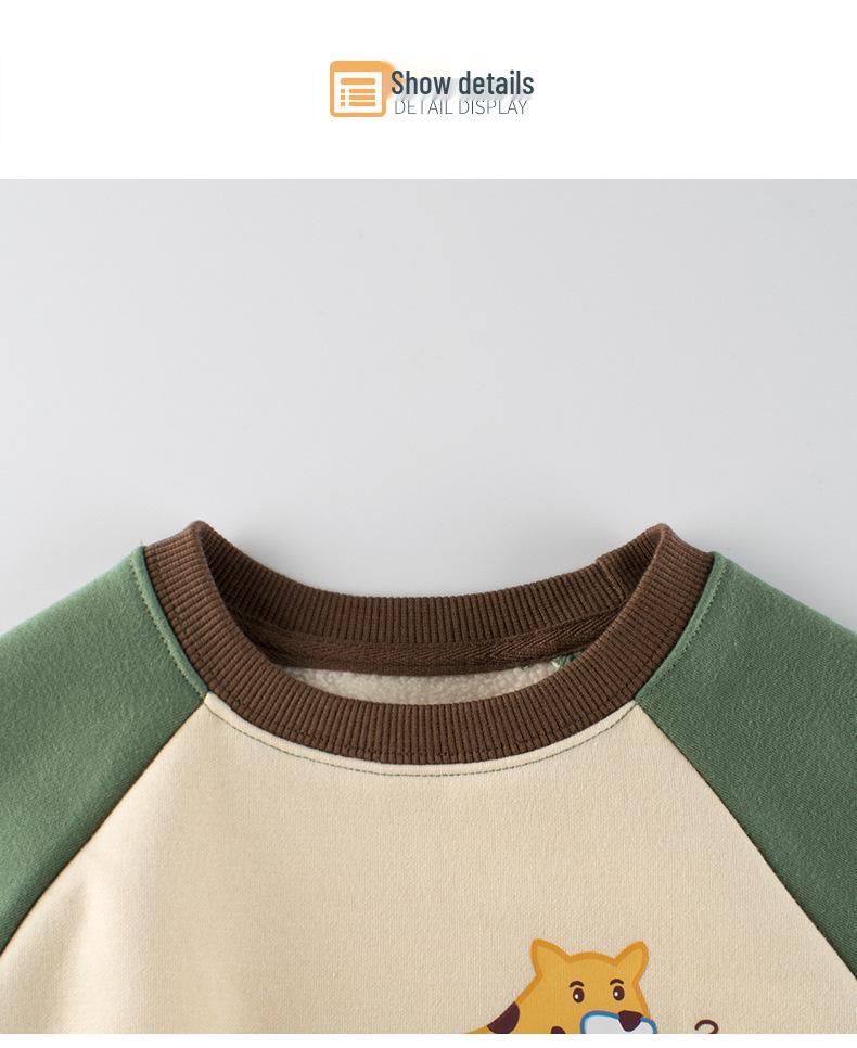 27kids Spring Korean-Style Fleece Hoodie for Children