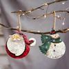 Christmas Style Wrought Iron Pendant Santa Claus Snowman Ornament Christmas Tree Fashion Accessories Home Party Decoration