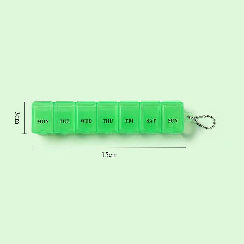 7-Day Portable Pill Organizer | Weekly Medicine Box with Keychain | Travel Medication Dispenser for Vitamins & Supplements | Pocket-Sized Pill Case