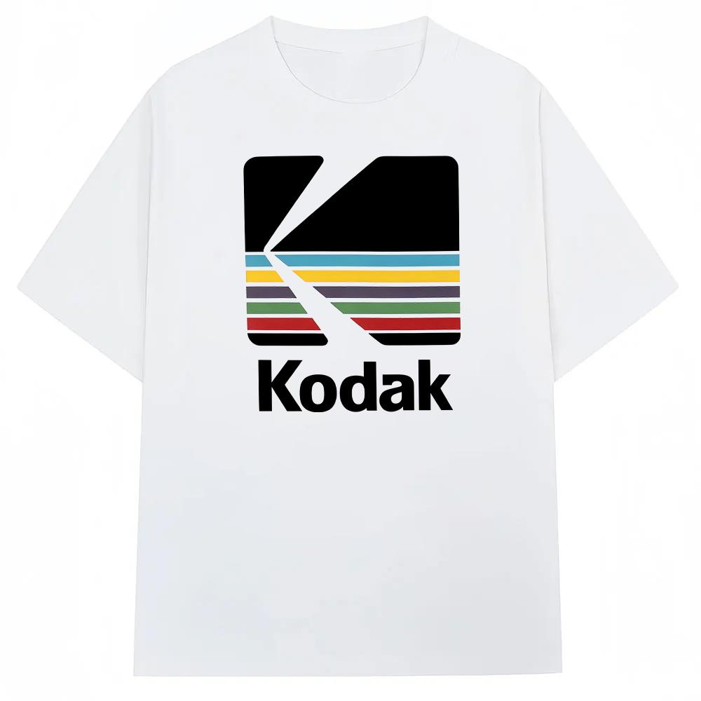 Kodak Summer Brand Men T-shirt Cotton Solid Color Daily Graphic Print Casual Breathable Short Sleeve Top Tees Women Clothing