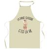 Tablier de cuisine - Danse classique « C'est la vie » - Coton résistant - Impression France durable - Liens ajustables