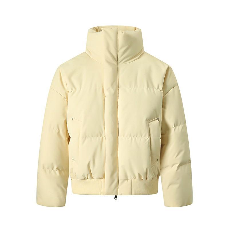 Unisex Stand Collar Thick Cotton Puffer Jacket Winter Warm Casual Outerwear Youth
