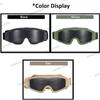 Military Airsoft Tactical Goggles Shooting Glasses Motorcycle Windproof Paintball CS Wargame Hiking 3 Lens Black Tan Green