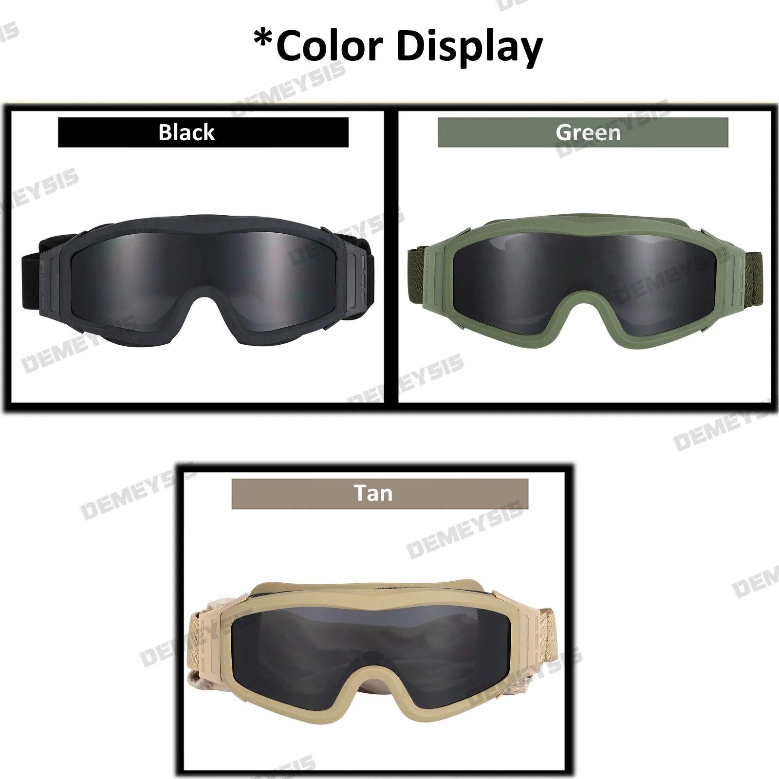 Lunettes Tactiques Dapuly – 3 Lentilles, Coupe-Vent, Pour Airsoft Paintball Moto, Protection Offroad