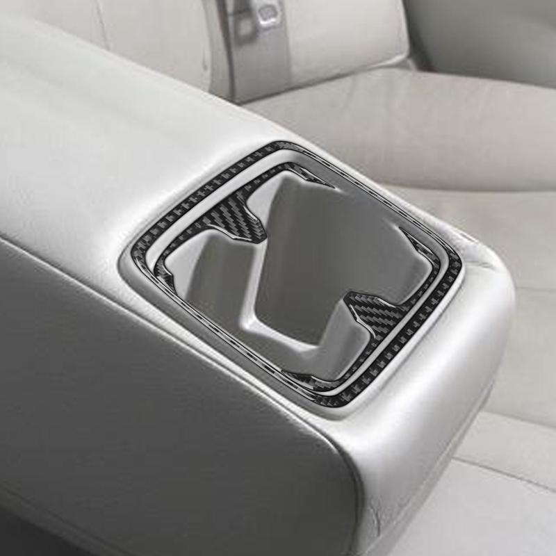 For Toyota Camry 2015 2016 2017 Carbon Fiber Rear Water Cup Holder Panel Trim Cover Car Interior Decoration Sticker Accessories