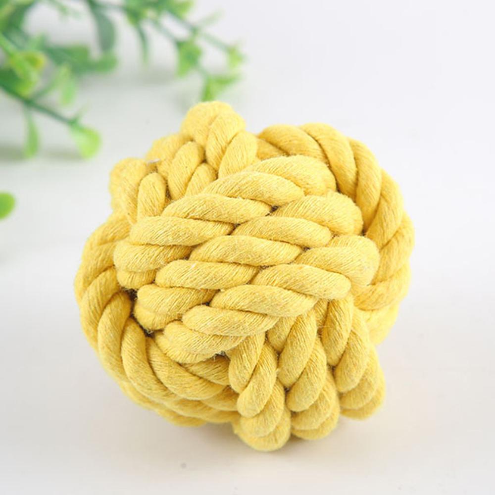 Dog Teeth Bite Resistant Cotton Rope Ball Puppy Teeth Grinding Relief Toy Ball Teeth Training Dog Supplies Pet Toy