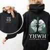 YHWH Graphic Printed Hoodies Women Clothing 2025 Fall Winter Long Sleeves Sweatshirts Oversized Casual Fleece Hooded Pullover