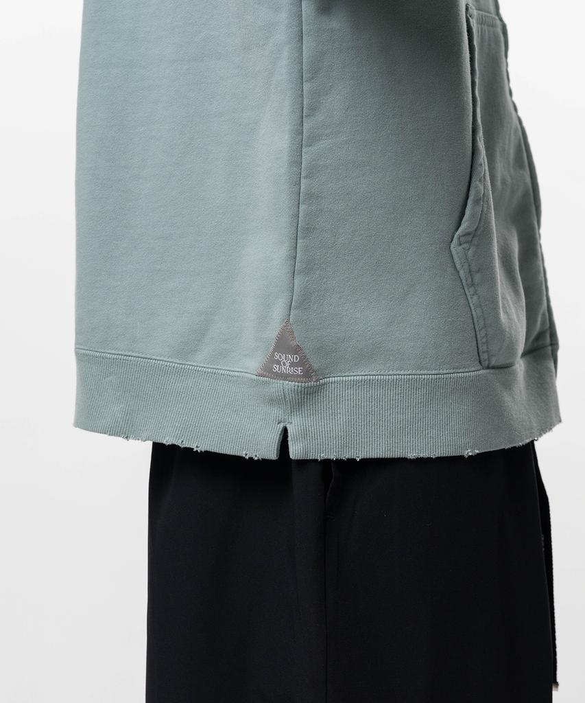 Sound Of Sunrise Sun Faded Like Zip-Up Hoodie Light Green