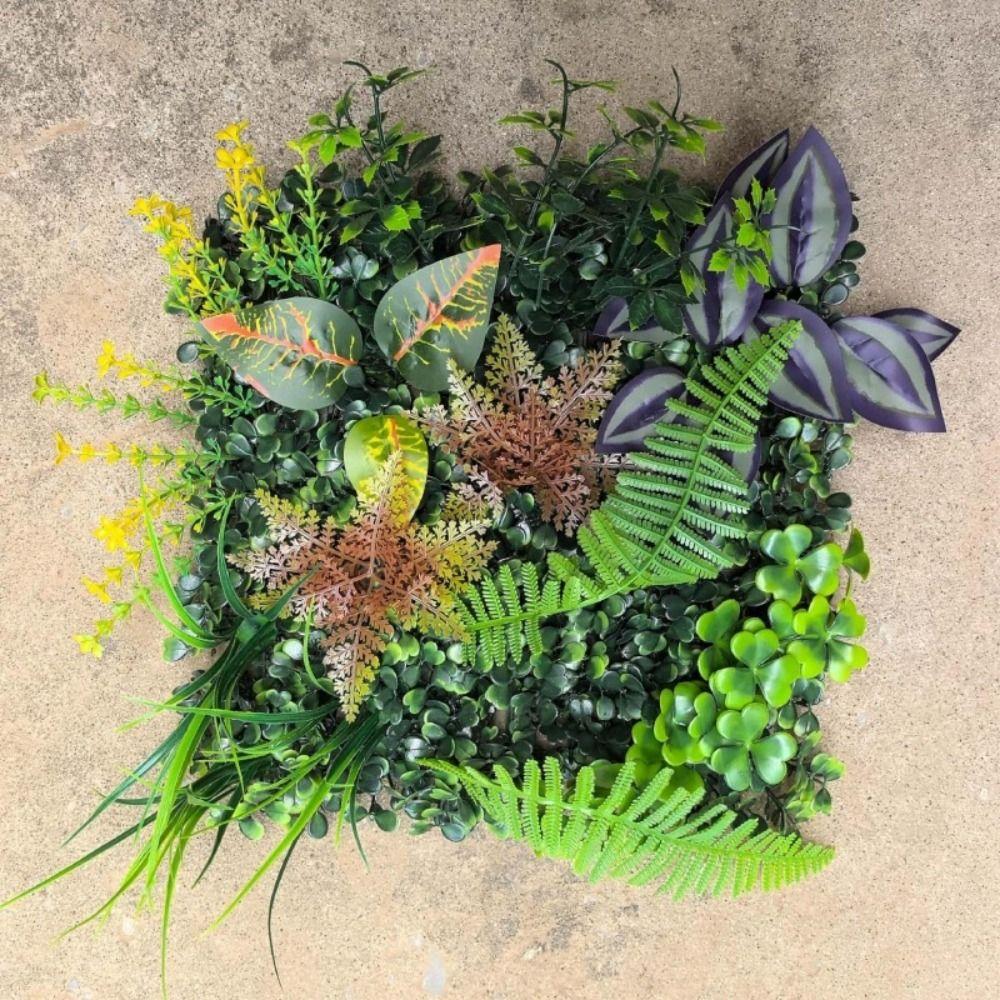 DIY Artificial Plant Wall Panel Sunflower Artificial Fern Grass  Background Wall Decoration