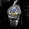 Forsining 378A Skeleton Vintage Style Men's Automatic Mechanical Watch Engraved Case & Band Life Waterproof Business Elegant