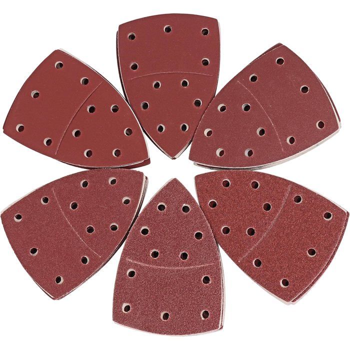 AIMOONSA Lot 60 feuilles abrasives triangulaires 105 x 152 mm P40–P240 pour ponceuse delta