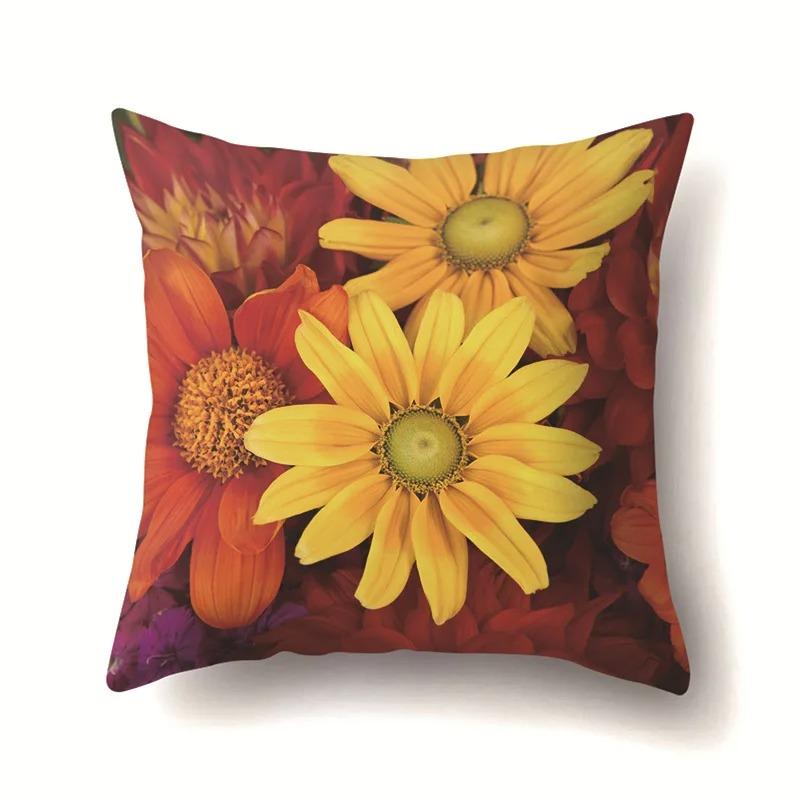 Heimdekoration Blumendruck Kissenbezug Sonnenblume Rose Gänseblümchen Kissenbezug Wohnzimmer Sofakissenbezug Schlafzimmer Zimmerdekoration