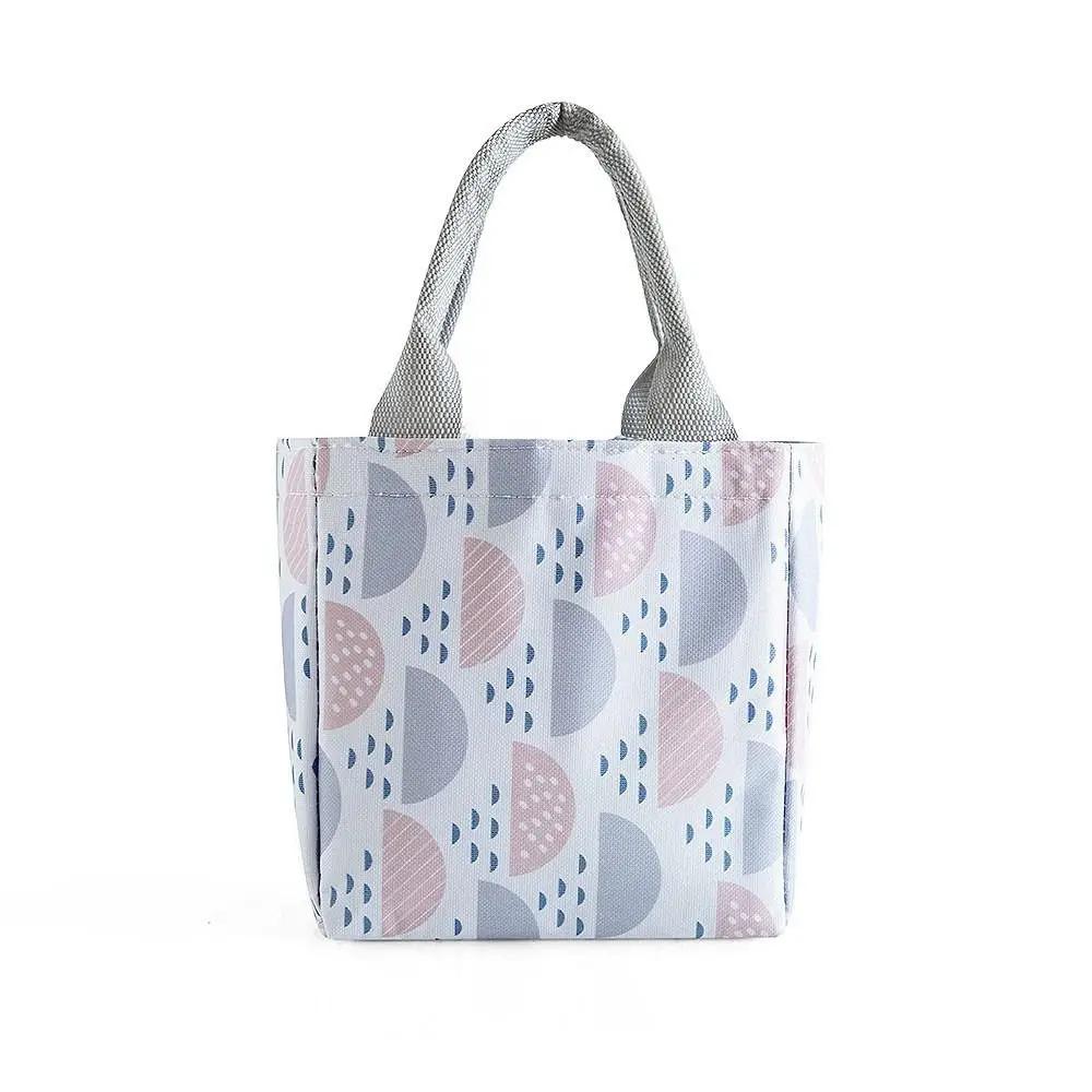 Oxford Cloth Insulated Lunch Bag Simple Large Capacity Portable Lunch Box Food Bags Women