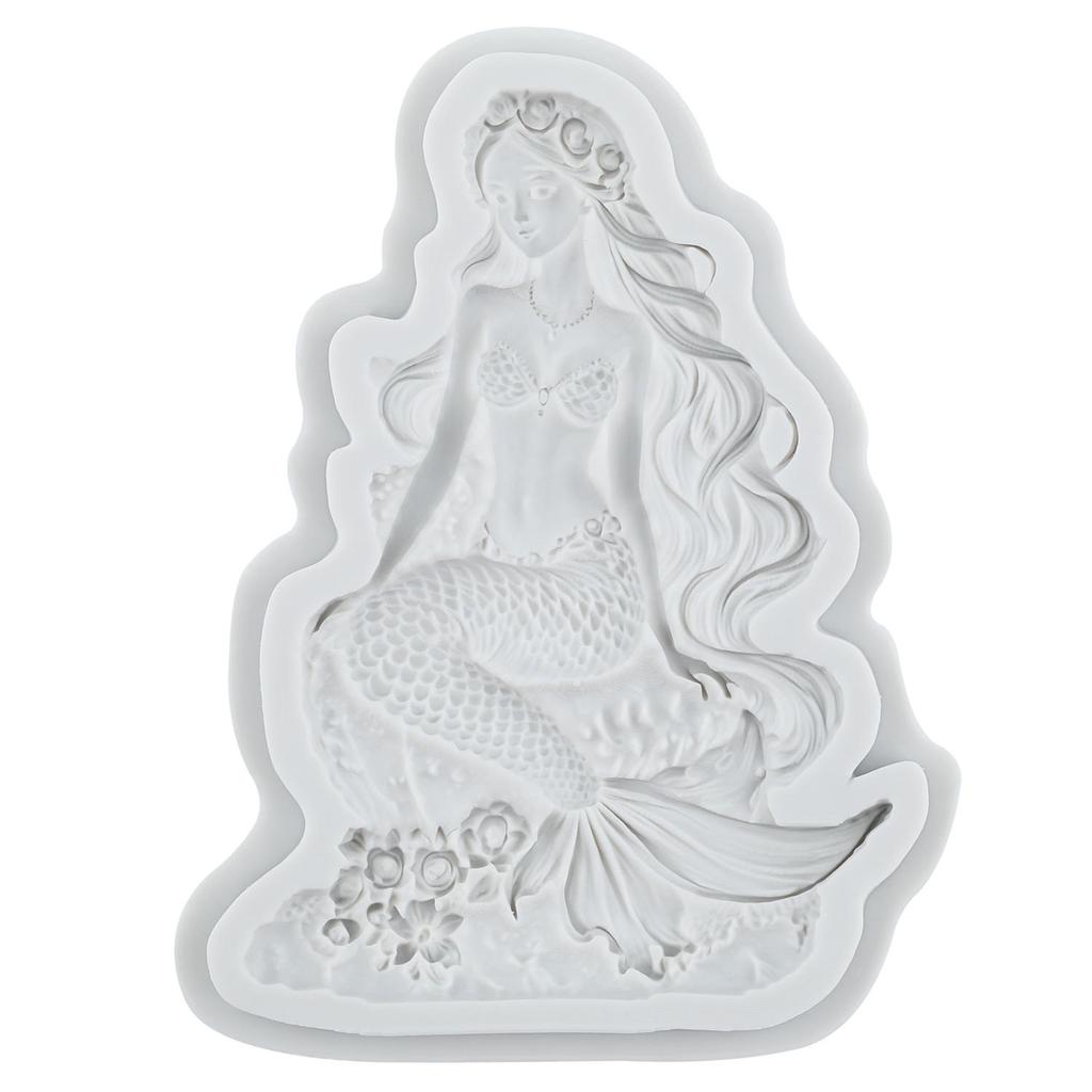 Stampi in Silicone a Forma di Sirena Stampo per Fondant a Forma di Sirena Strumenti per Decorare Torte Topper per Cupcake Stampo per Caramelle Cioccolato Gumpaste
