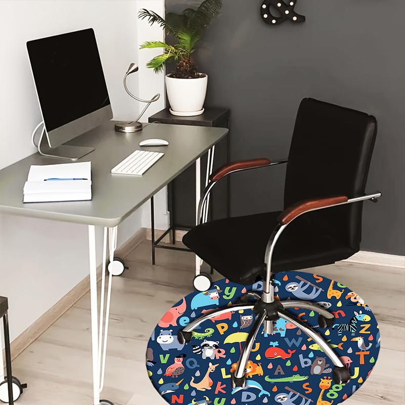 

1pc Animal Alphabet Raindrops Round carpet, Perfect for Decorating Chairs, Living Rooms, Or Bedrooms, for Living Room.104 80cm by 80cm