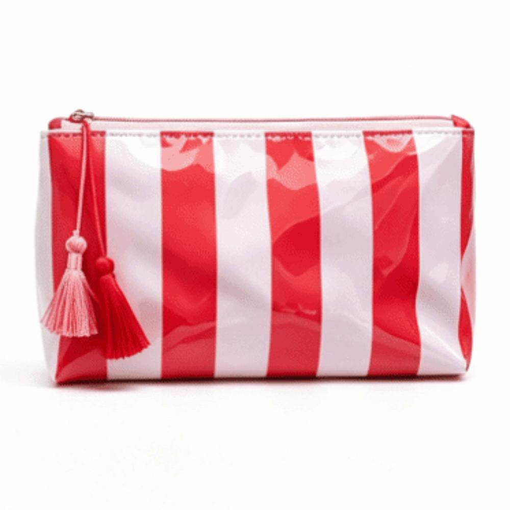 Large Capacity Striped Cosmetic Bag Waterproof Beach Storage Bag Fashion PVC Toiletry Bag Women