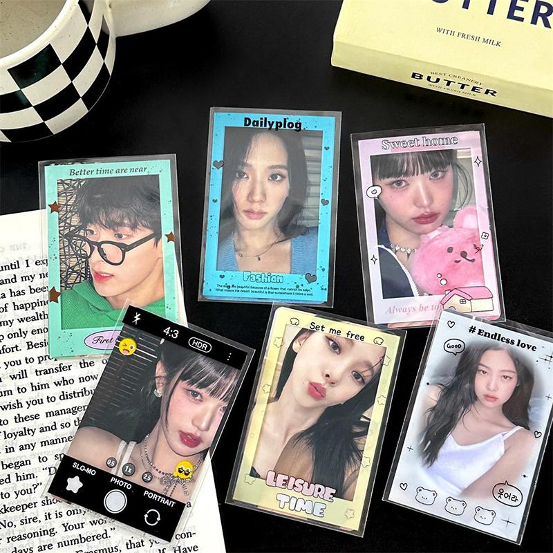 50Pcs Cartoon Small Card Case Star Photo Protection Card Film Packaging Bag Waterproof Anti-Fouling Transparency Photo Album