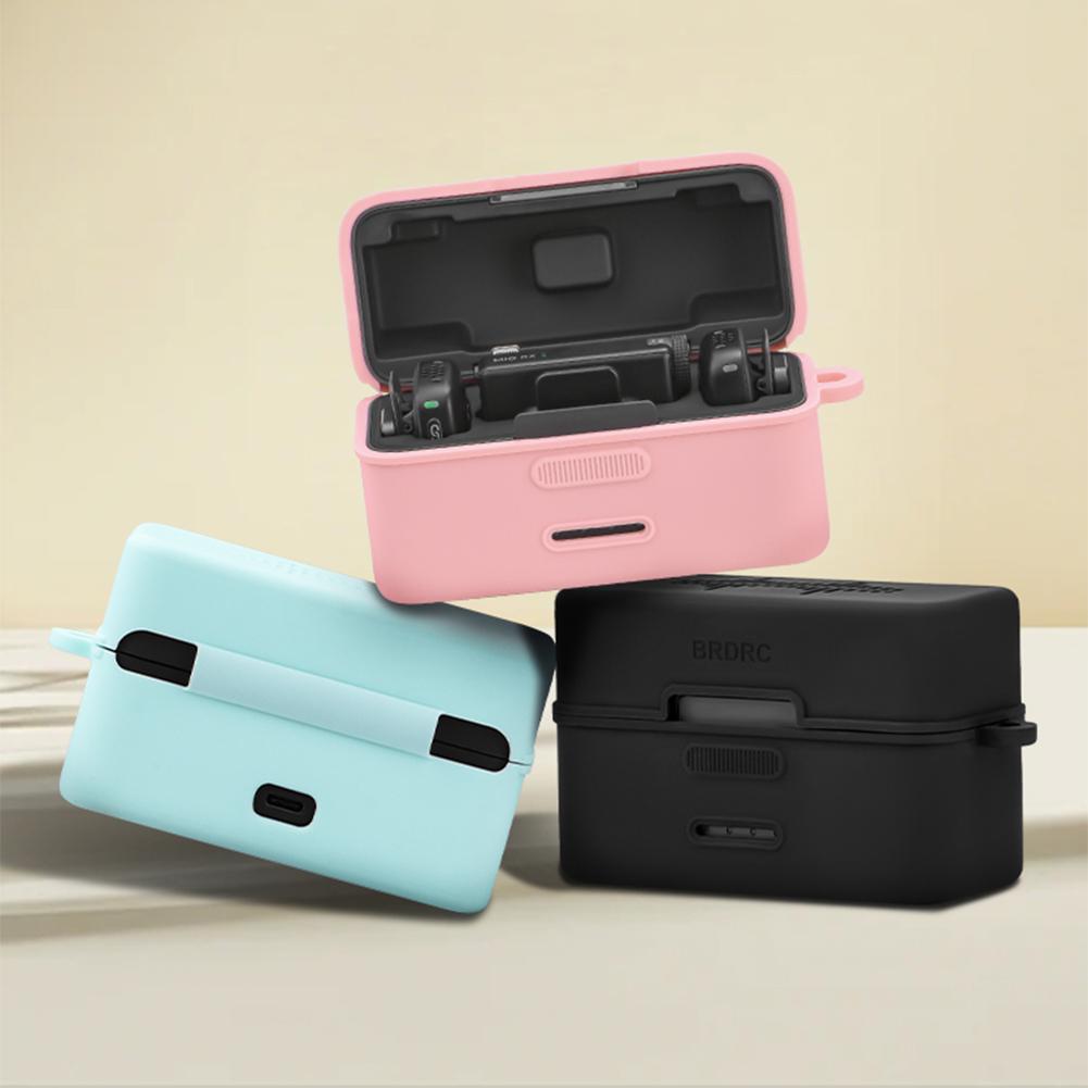 Para DJI Mic Mini Caixa de Carregamento Capa Protetora de Silicone à Prova de Poeira Protetor de Microfone Sem Fio Capa de Silicone Macio