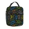 Video Game Controller Insulated Lunch Box Gamepad Waterproof Portable Thermal Bento Lunch Bag for School Travel Picnic Beach