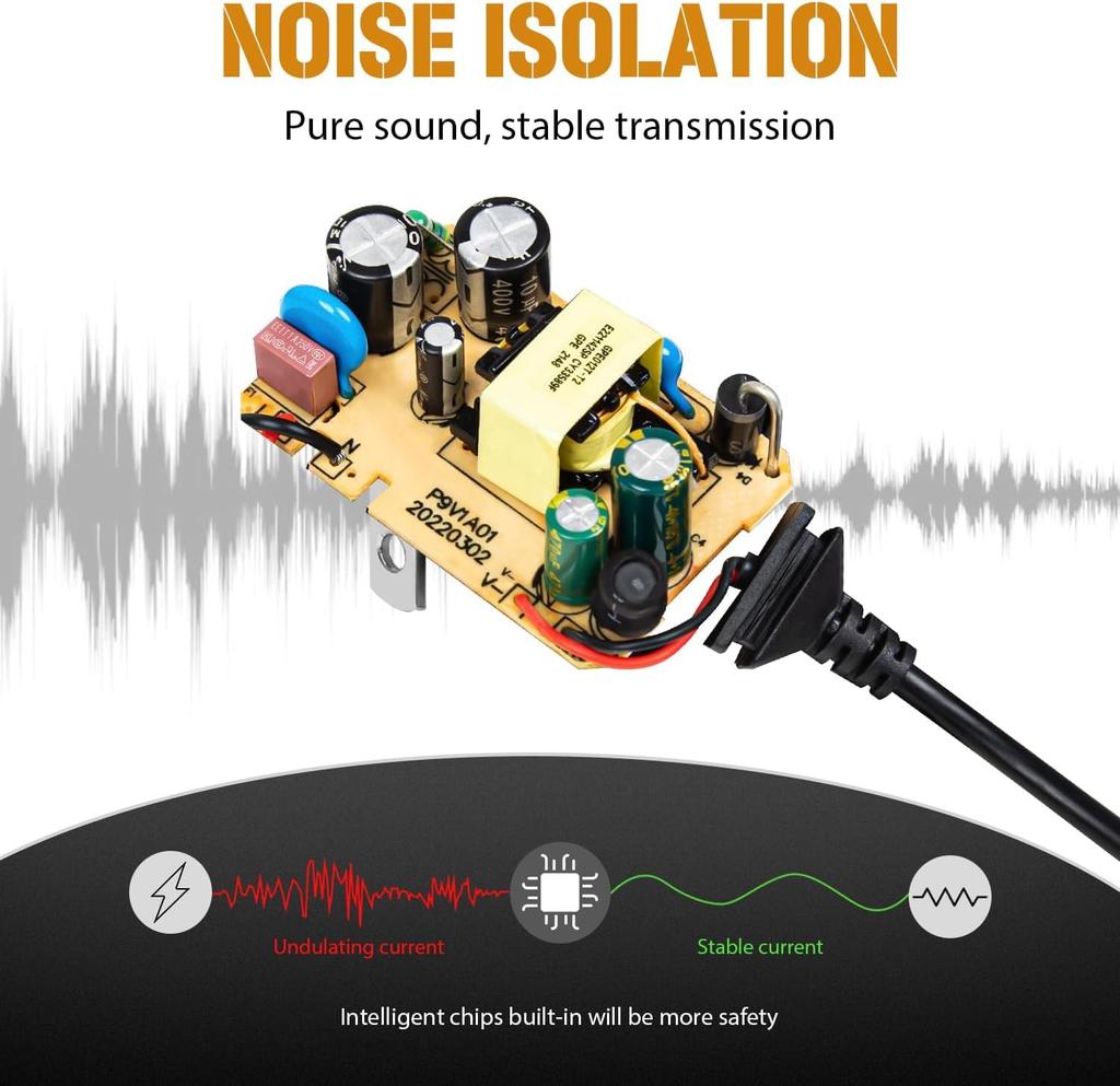 STRICH DC9V 1A Power Supply for Electric Guitar and Effects Pedals SPA-10 6-Channel