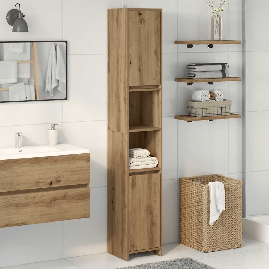 Bathroom Cabinet Artisan Oak 30 x 30 x 183.5 cm Engineered Wood